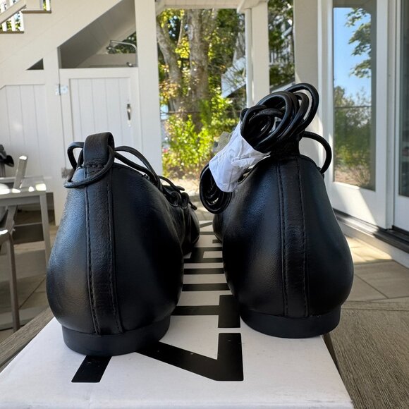 New Schutz Arissa Lace Up Ballet Flats Leather Black Womens Size 7 - Picture 10 of 14